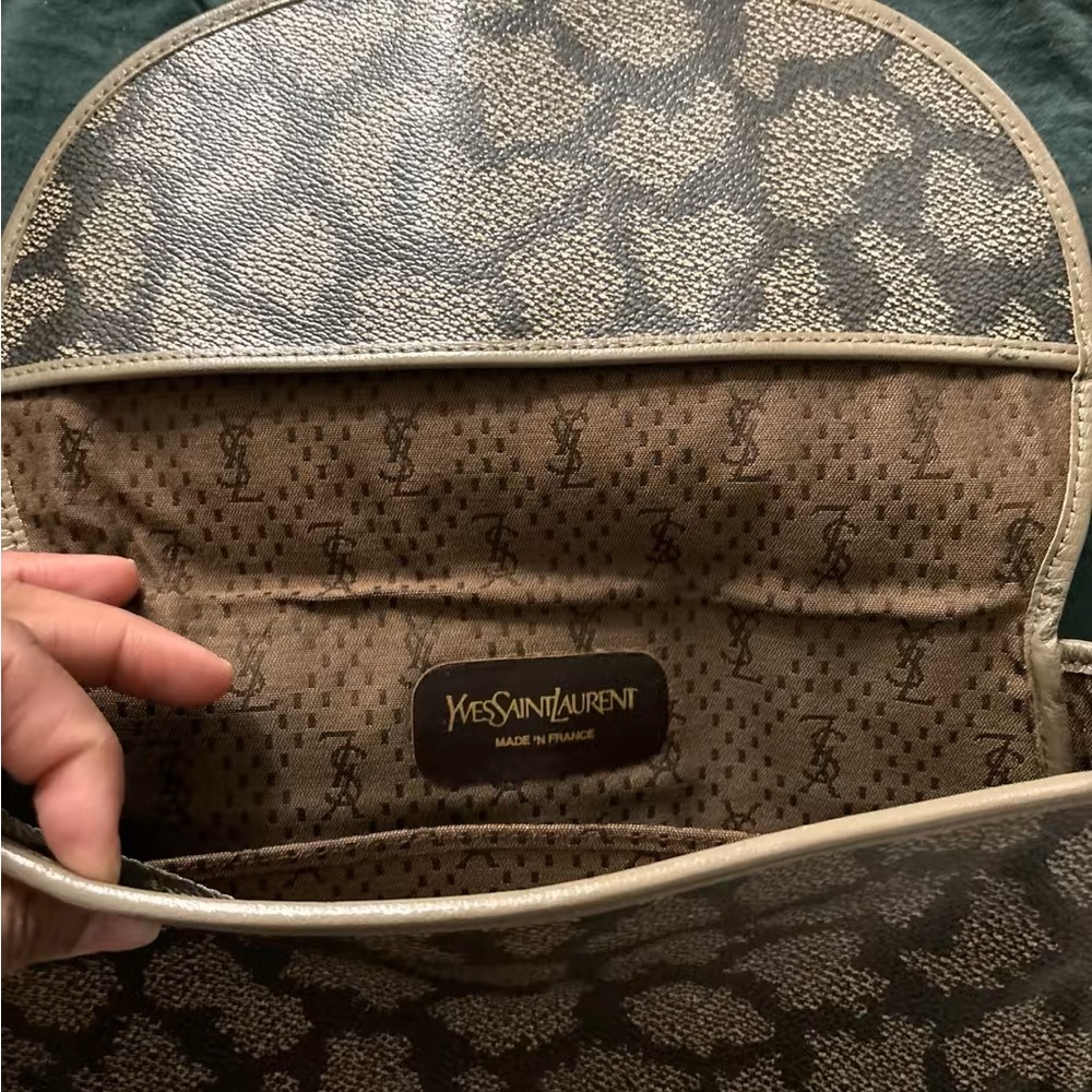 Yves Saint Laurent Tan and Black Crossbody Bag - Picture 3 of 3
